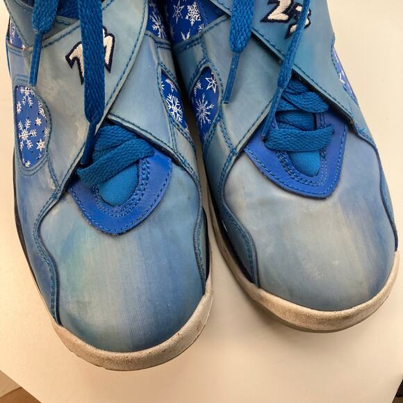 Nike Air Jordan 8 Retro GS Snowflake Blue White 305368-400 Youth Size 4.5Y Rare - Picture 2 of 11